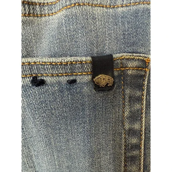 Buffalo Mens Ash Blue Stretch Comfort Veined and Crinkled Slim Jeans Size 34x30